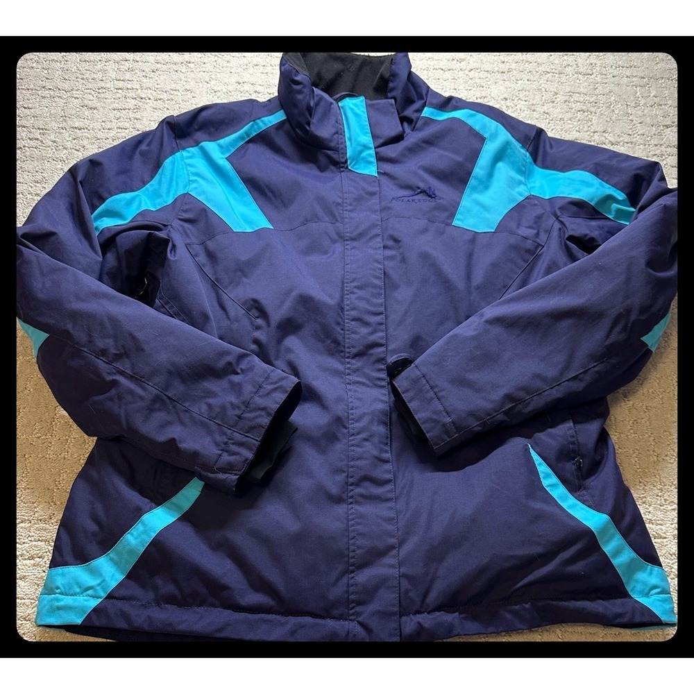 Polar Edge Ski Jacket Womens Large Blue Excellent Insulated Hooded Winter